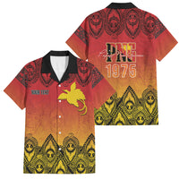 Papua New Guinea 1975 To The Future Personalised Family Matching Long Sleeve Bodycon Dress and Hawaiian Shirt Sepik Masks LT7 Dad's Shirt - Short Sleeve Red - Polynesian Pride