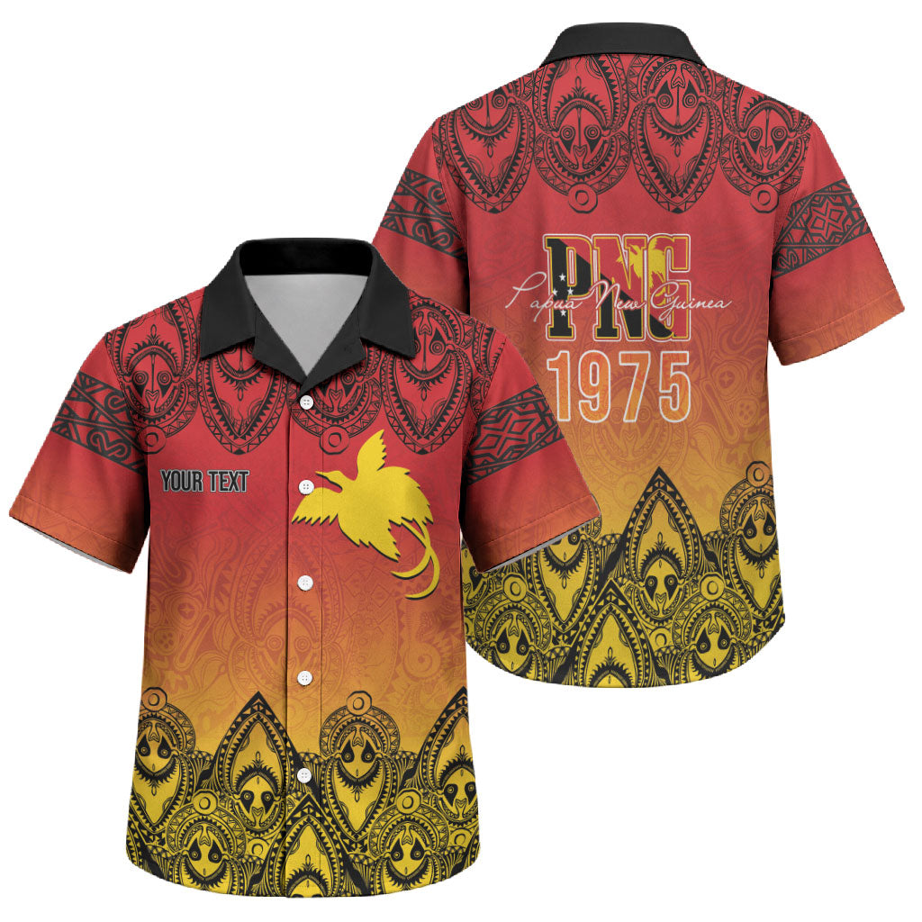 Papua New Guinea 1975 To The Future Personalised Family Matching Off The Shoulder Long Sleeve Dress and Hawaiian Shirt Sepik Masks LT7 Son's Shirt Red - Polynesian Pride