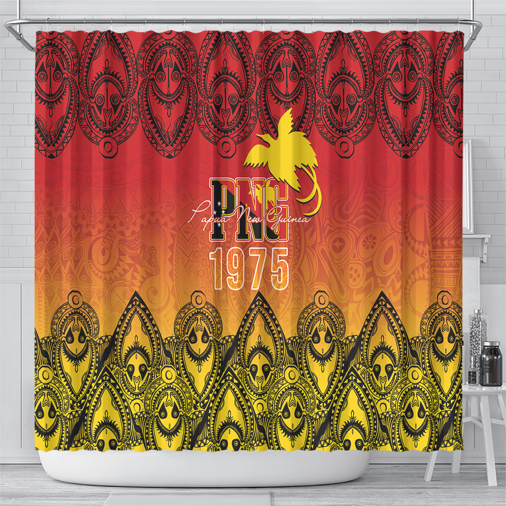 Papua New Guinea 1975 To The Future Shower Curtain Sepik Masks LT7 - Polynesian Pride