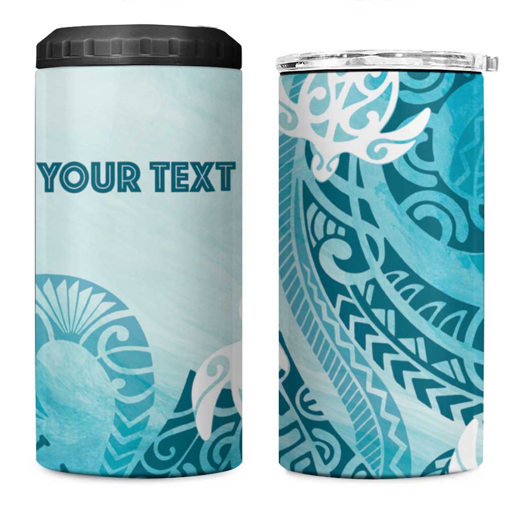 Polynesia Turtle 4 in 1 Can Cooler Tumbler Watercolor Abstract Style LT7 One Size: 16 oz Blue - Polynesian Pride