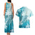 Polynesia Turtle Couples Matching Tank Maxi Dress and Hawaiian Shirt Watercolor Abstract Style