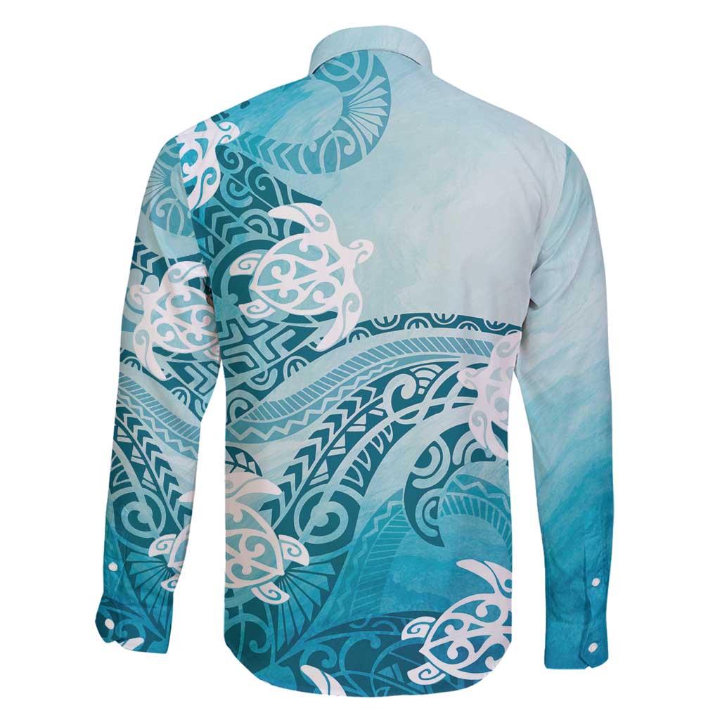 Polynesia Turtle Family Matching Mermaid Dress and Hawaiian Shirt Watercolor Abstract Style LT7 - Polynesian Pride