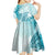 Polynesia Turtle Kid Short Sleeve Dress Watercolor Abstract Style