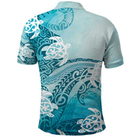 Polynesia Turtle Polo Shirt Watercolor Abstract Style LT7 - Polynesian Pride