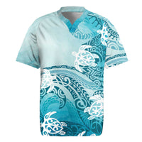 Polynesia Turtle Rugby Jersey Watercolor Abstract Style
