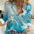 Polynesia Turtle Women Casual Shirt Watercolor Abstract Style