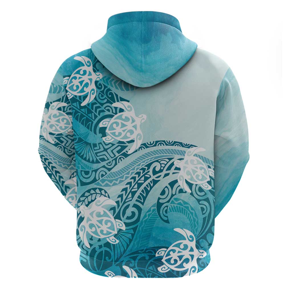 Polynesia Turtle Zip Hoodie Watercolor Abstract Style LT7 - Polynesian Pride