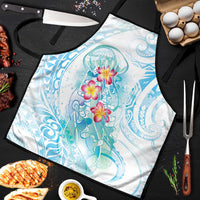 Sea Blue Polynesian Jellyfish Apron Watercolor Glows - Polynesian Pride