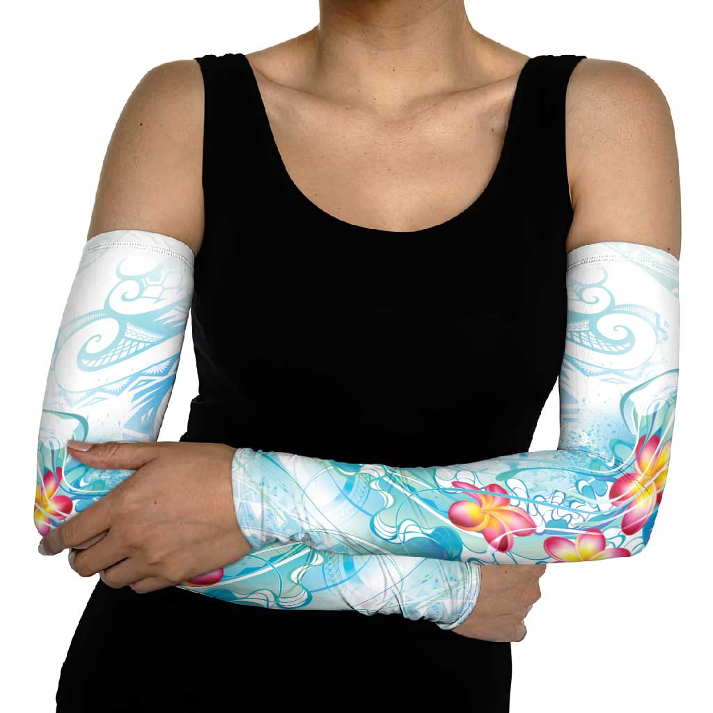 Sea Blue Polynesian Jellyfish Arm Sleeves Watercolor Glows - Polynesian Pride