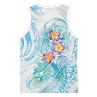 Sea Blue Polynesian Jellyfish Basketball Jersey Watercolor Glows - Polynesian Pride