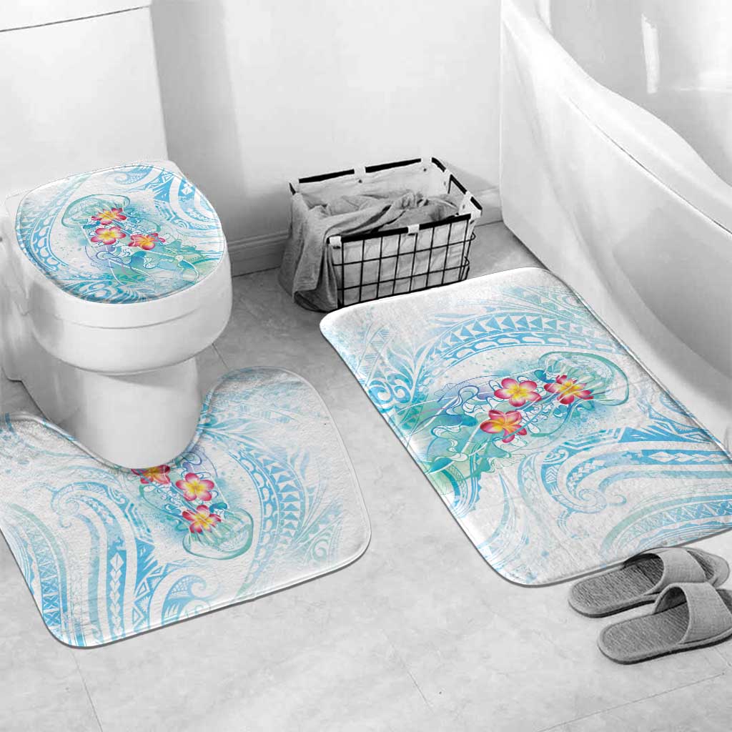 Sea Blue Polynesian Jellyfish Bathroom Set Watercolor Glows - Polynesian Pride