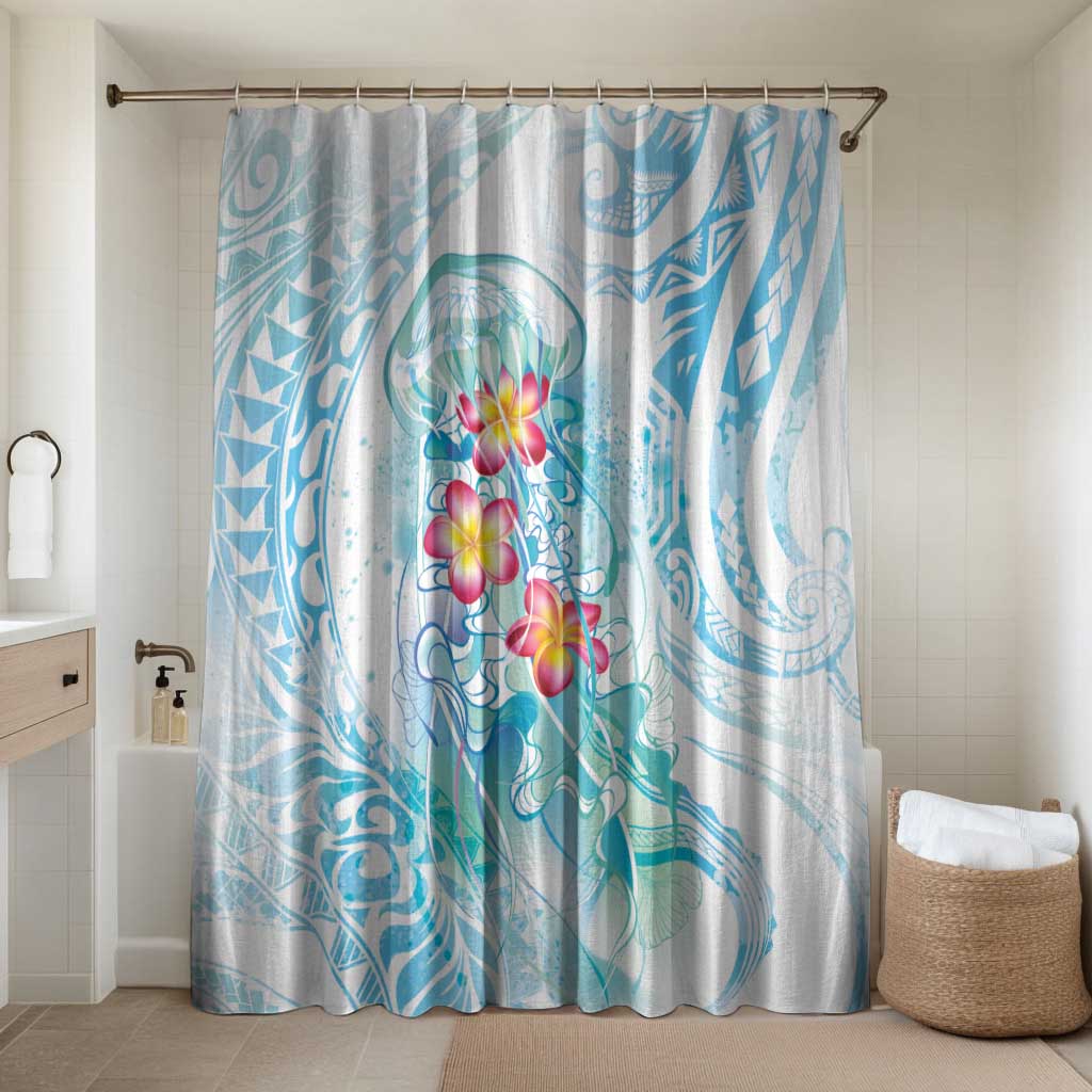 Sea Blue Polynesian Jellyfish Bathroom Set Watercolor Glows - Polynesian Pride