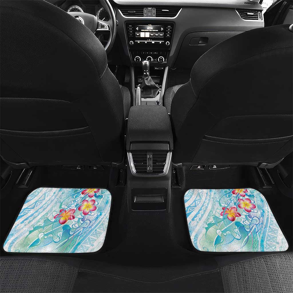 Sea Blue Polynesian Jellyfish Car Mats Watercolor Glows - Polynesian Pride