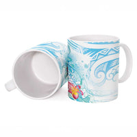 Sea Blue Polynesian Jellyfish Ceramic Mug Watercolor Glows - Polynesian Pride