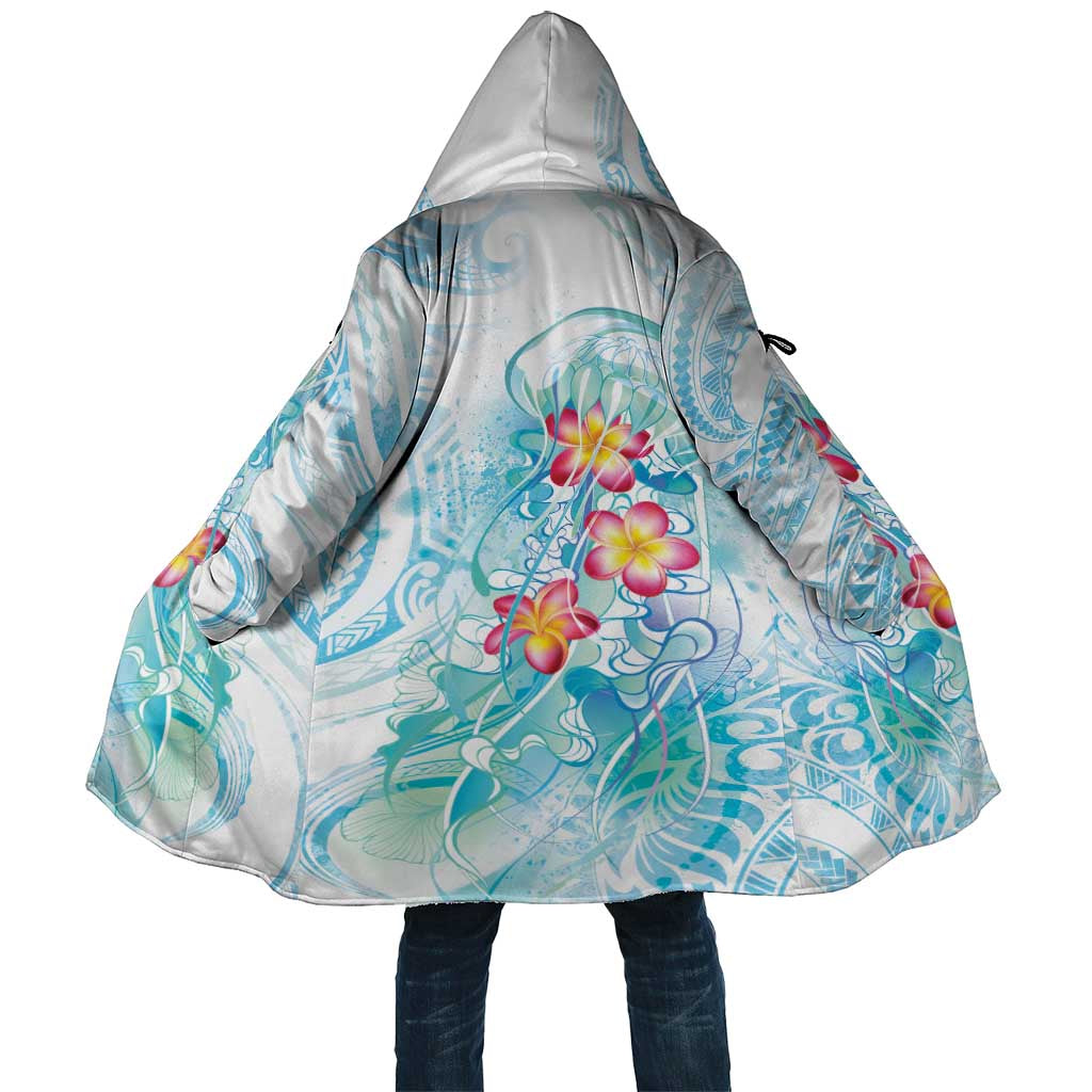 Sea Blue Polynesian Jellyfish Cloak Watercolor Glows - Polynesian Pride