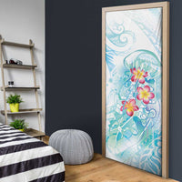 Sea Blue Polynesian Jellyfish Door Cover Watercolor Glows - Polynesian Pride