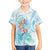 Sea Blue Polynesian Jellyfish Family Matching Long Sleeve Bodycon Dress and Hawaiian Shirt Watercolor Glows - Polynesian Pride