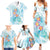 Sea Blue Polynesian Jellyfish Family Matching Summer Maxi Dress and Hawaiian Shirt Watercolor Glows - Polynesian Pride