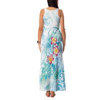 Sea Blue Polynesian Jellyfish Family Matching Tank Maxi Dress and Hawaiian Shirt Watercolor Glows - Polynesian Pride