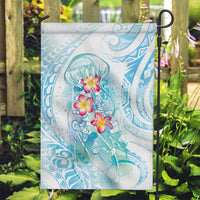 Sea Blue Polynesian Jellyfish Garden Flag Watercolor Glows LT7 Garden Flag Light Blue - Polynesian Pride