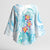 Sea Blue Polynesian Jellyfish Kimono Sleeve Blouse Watercolor Glows - Polynesian Pride