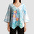 Sea Blue Polynesian Jellyfish Kimono Sleeve Blouse Watercolor Glows - Polynesian Pride