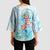 Sea Blue Polynesian Jellyfish Kimono Sleeve Blouse Watercolor Glows - Polynesian Pride