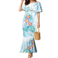 Sea Blue Polynesian Jellyfish Mermaid Dress Watercolor Glows - Polynesian Pride