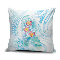 Sea Blue Polynesian Jellyfish Pillow Cover Watercolor Glows LT7 Light Blue - Polynesian Pride