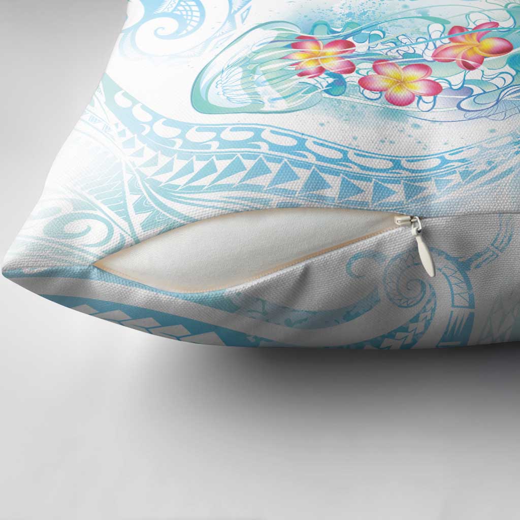 Sea Blue Polynesian Jellyfish Pillow Cover Watercolor Glows LT7 - Polynesian Pride