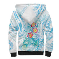 Sea Blue Polynesian Jellyfish Sherpa Hoodie Watercolor Glows - Polynesian Pride
