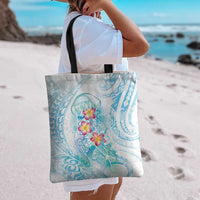 Sea Blue Polynesian Jellyfish Tote Bag Watercolor Glows - Polynesian Pride