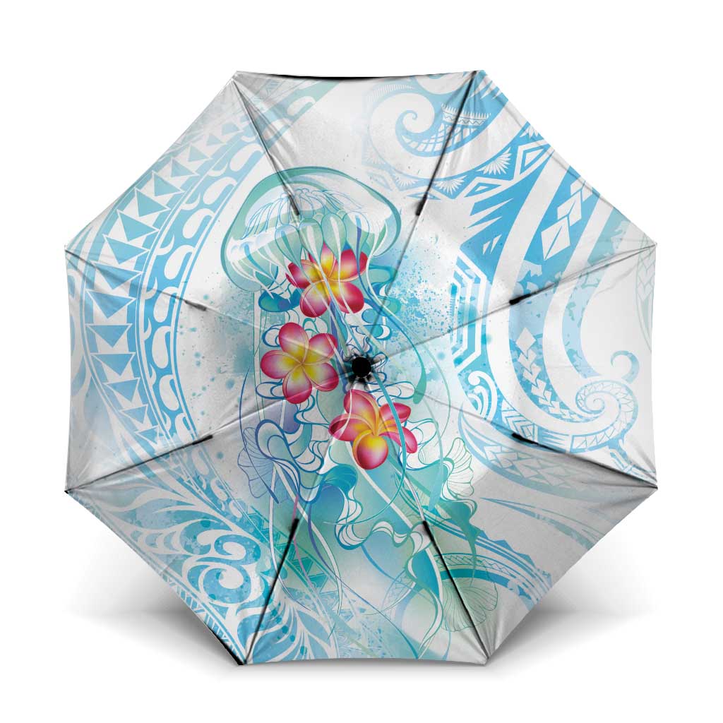Sea Blue Polynesian Jellyfish Umbrella Watercolor Glows - Polynesian Pride