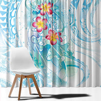 Sea Blue Polynesian Jellyfish Window Curtain Watercolor Glows - Polynesian Pride