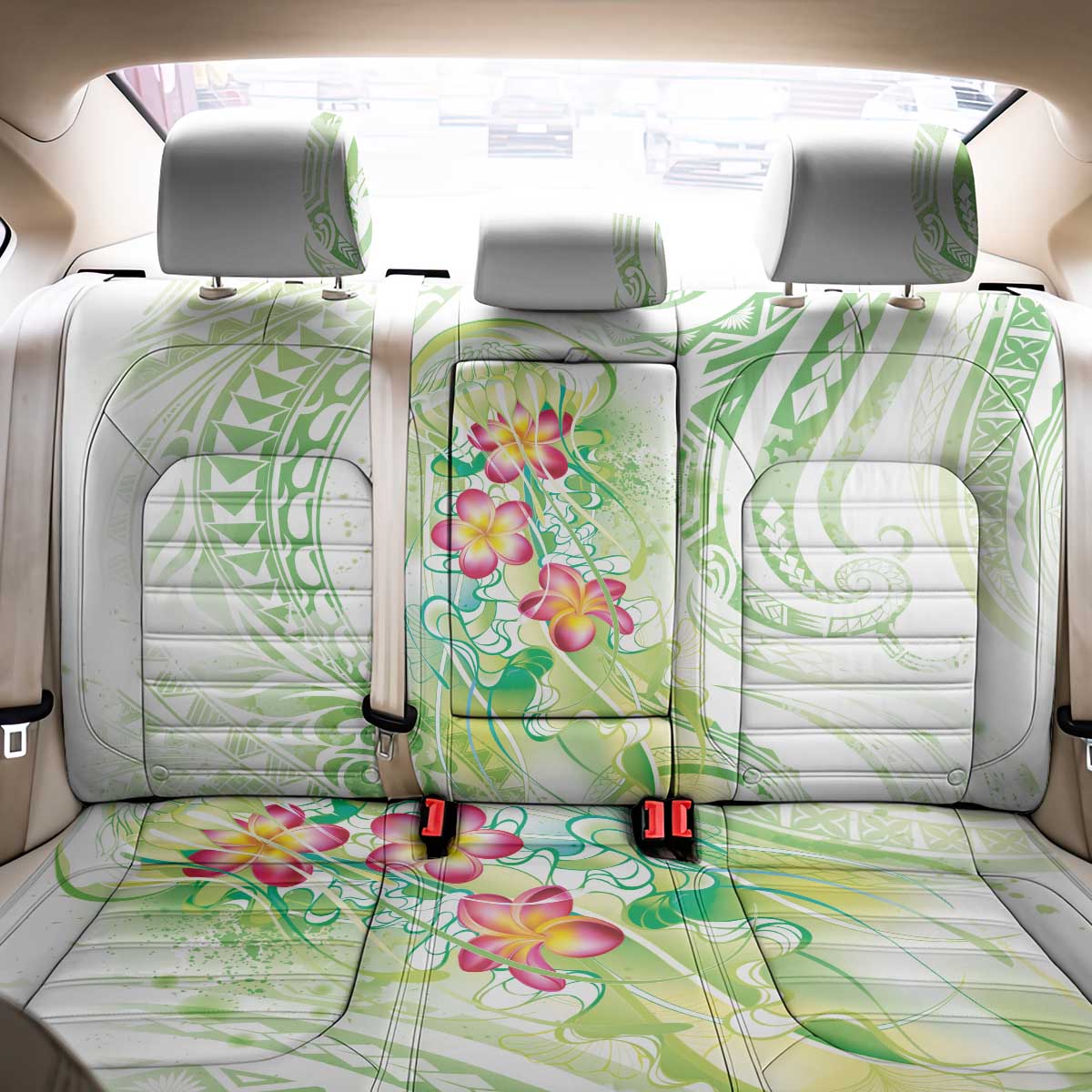 Summer Green Polynesian Jellyfish Back Car Seat Cover Watercolor Glows LT7 - Polynesian Pride
