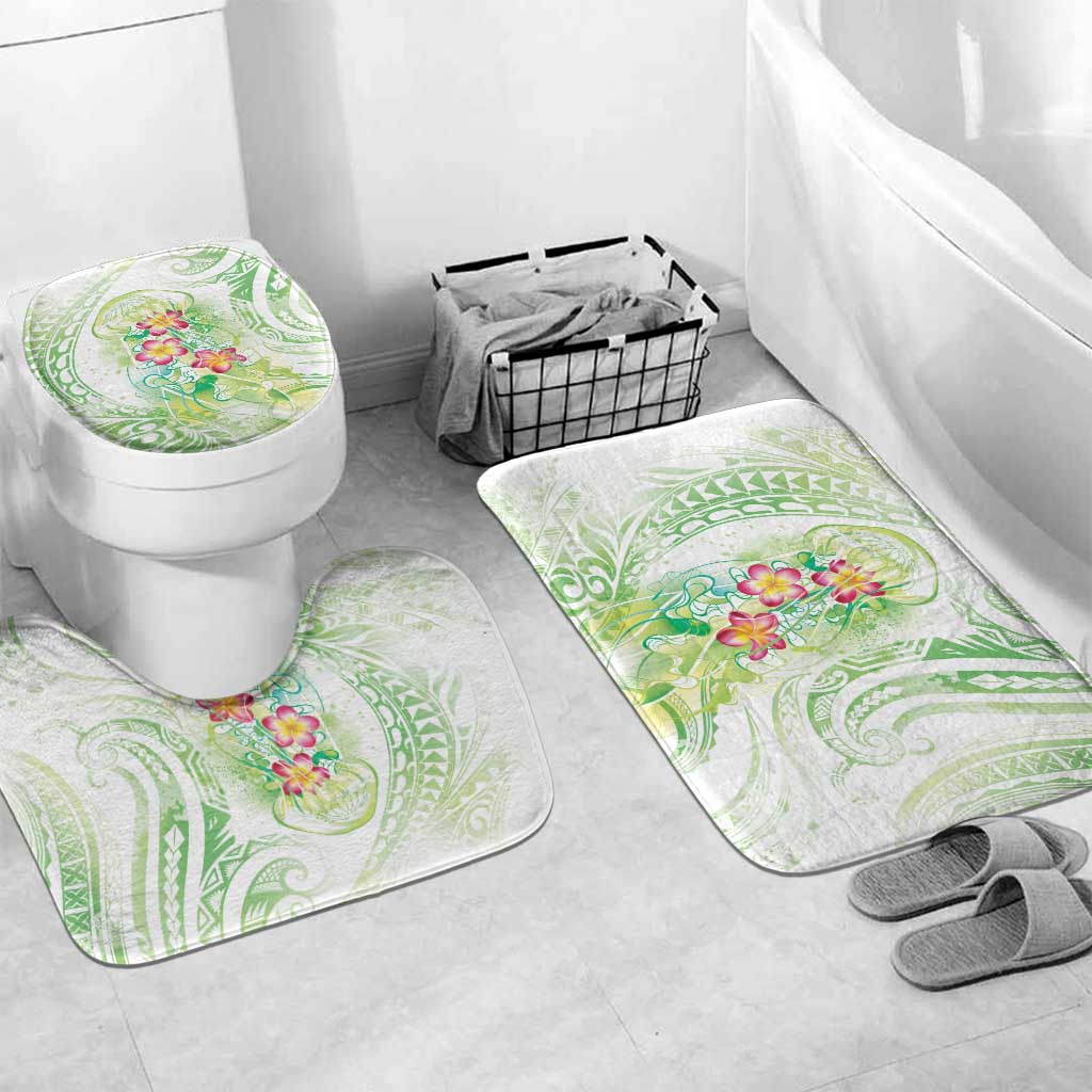 Summer Green Polynesian Jellyfish Bathroom Set Watercolor Glows - Polynesian Pride