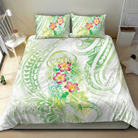 Summer Green Polynesian Jellyfish Bedding Set Watercolor Glows - Polynesian Pride