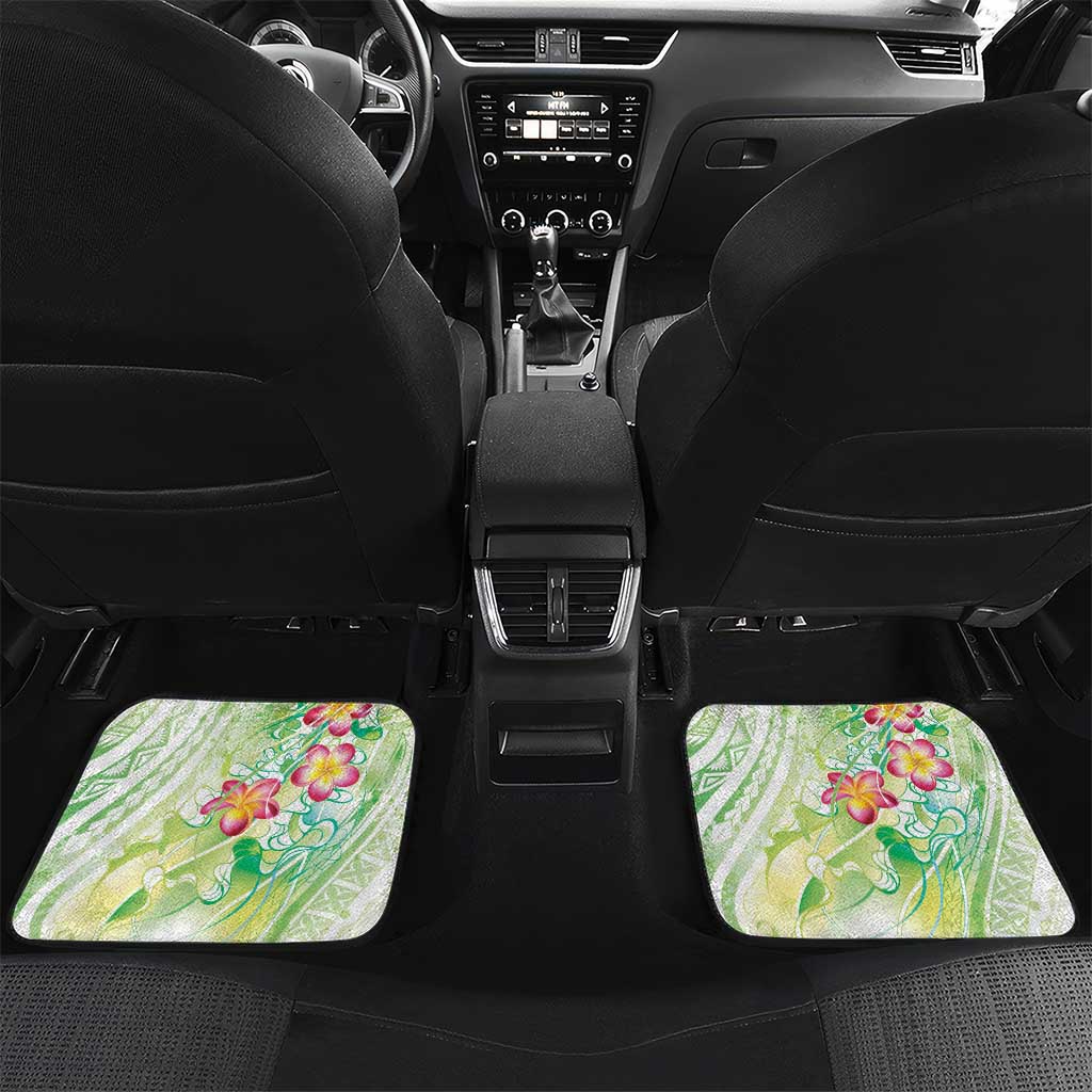Summer Green Polynesian Jellyfish Car Mats Watercolor Glows - Polynesian Pride