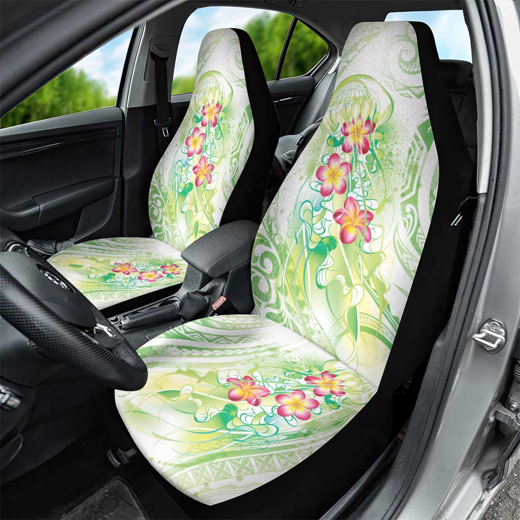 Summer Green Polynesian Jellyfish Car Seat Cover Watercolor Glows LT7 - Polynesian Pride