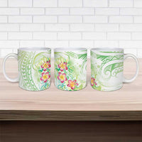 Summer Green Polynesian Jellyfish Ceramic Mug Watercolor Glows - Polynesian Pride