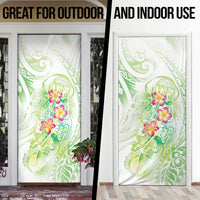 Summer Green Polynesian Jellyfish Door Cover Watercolor Glows - Polynesian Pride