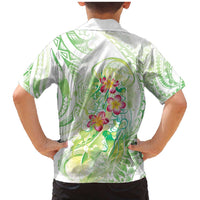 Summer Green Polynesian Jellyfish Family Matching Mermaid Dress and Hawaiian Shirt Watercolor Glows - Polynesian Pride