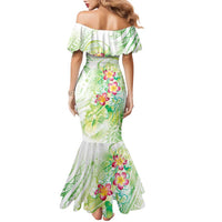 Summer Green Polynesian Jellyfish Family Matching Mermaid Dress and Hawaiian Shirt Watercolor Glows - Polynesian Pride