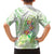 Summer Green Polynesian Jellyfish Family Matching Off Shoulder Short Dress and Hawaiian Shirt Watercolor Glows - Polynesian Pride