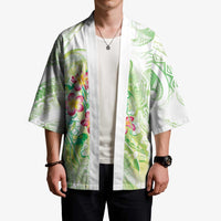 Summer Green Polynesian Jellyfish Kimono Watercolor Glows - Polynesian Pride