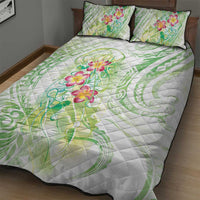 Summer Green Polynesian Jellyfish Quilt Bed Set Watercolor Glows LT7 - Polynesian Pride