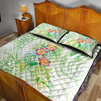 Summer Green Polynesian Jellyfish Quilt Bed Set Watercolor Glows LT7 - Polynesian Pride