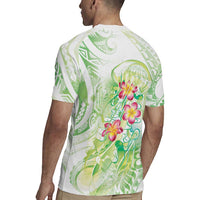 Summer Green Polynesian Jellyfish Rugby Jersey Watercolor Glows - Polynesian Pride