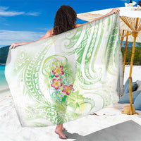 Summer Green Polynesian Jellyfish Sarong Watercolor Glows - Polynesian Pride
