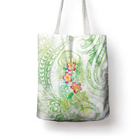 Summer Green Polynesian Jellyfish Tote Bag Watercolor Glows - Polynesian Pride